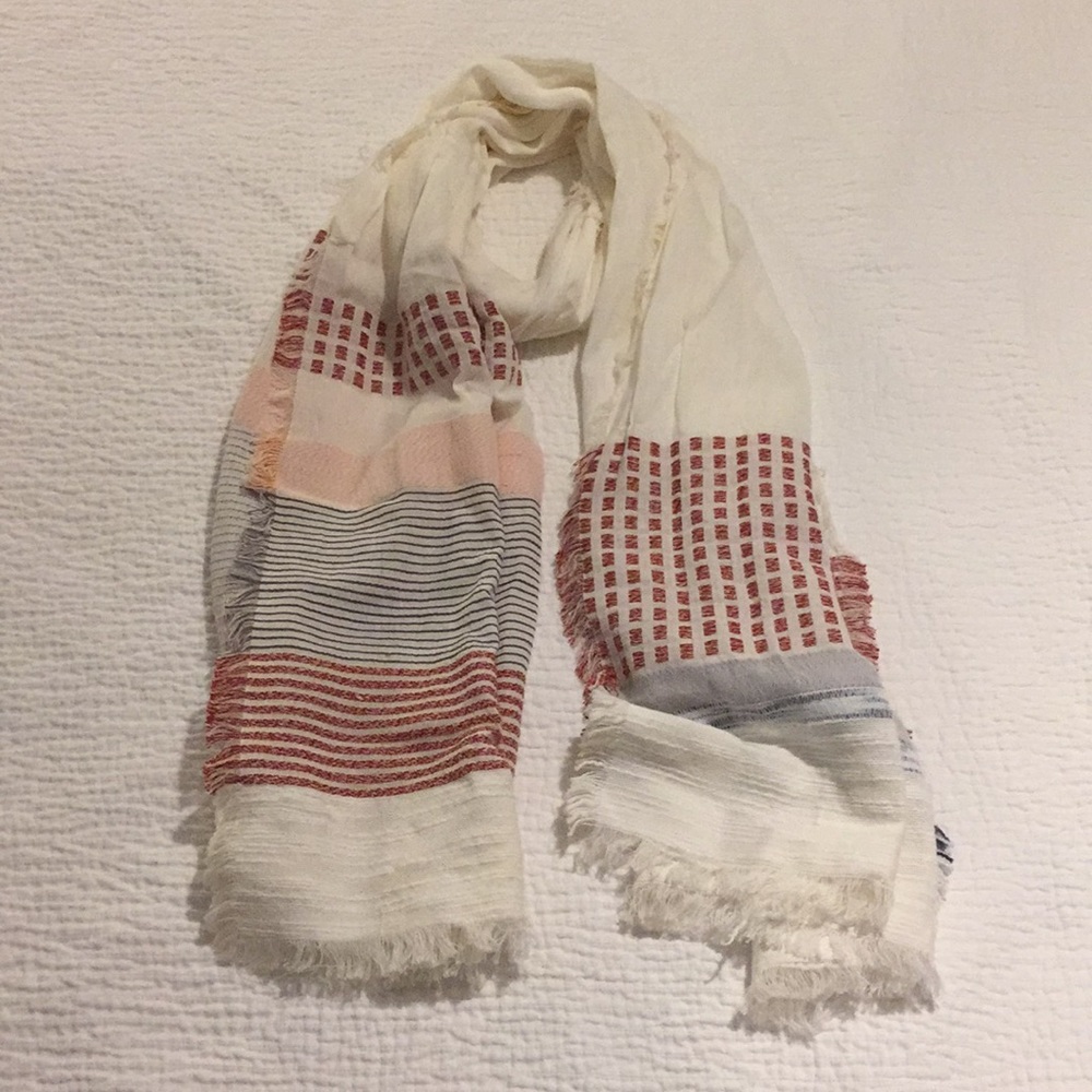 Patterned linen fringe Madewell Scarf